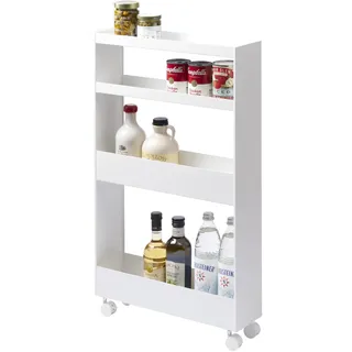 Yamazaki 4-stöckiger Aufbewahrungswagen 48 x 13 x 80,5 cm Weiß