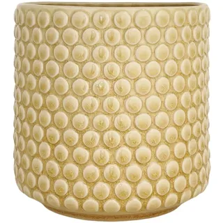 Nordring Retro Übertopf Vintage Pflanztopf für Zimmerplanzen Blumentopf Dotty L (15,5 cm ø), Elfenbein, Keramik