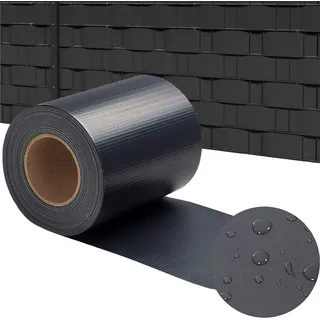 Aufun PVC Sichtschutzstreifen für Doppelstabmatten Anthrazit 105m x 19cm mit 60 Stücke Befestigungsclips, 450g/m2 Stabmattenzaun Gartenzaun Windschutz Garten Doppelstabmattenzaun