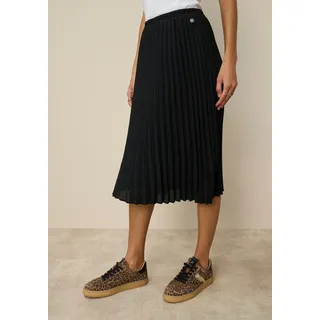 Plisseerock TAMARIS "in Waden-Länge", Damen, Gr. 38, schwarz, Web, Obermaterial: 100% Polyester. Futter: 100% Polyester, unifarben, figurumspielend wadenlang, Röcke Plisseerock, mit elastischem Bund, Topseller