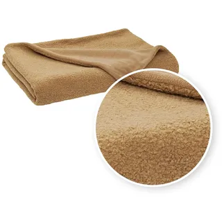 Meyco Home Bouclé Plaid Kuscheldecke (hochwertige, weiche Decke, Gemütlichkeit und Stil vereint, aus luxuriösem Bouclé-Stoff, für Sofa und Bett, 130x170 cm), Toffee