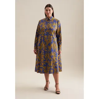 Seidensticker Sommerkleid »Schwarze Rose« Langarm Kragen Druck, gelb,