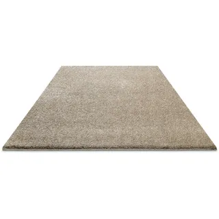 WECON HOME Manta Hochflorteppich 200 x 200 cm Beige