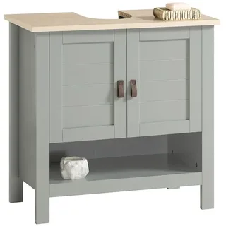 SoBuy Waschbeckenunterschrank Badschrank Waschtisch Unterschrank Hellgrau bht ca: 60x60x30cm Grau