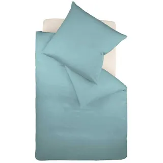 Fleuresse Mako-Satin-Bettwäsche colours aqua 6078 200 x 220 + 2 x 80 x 80 - Aqua