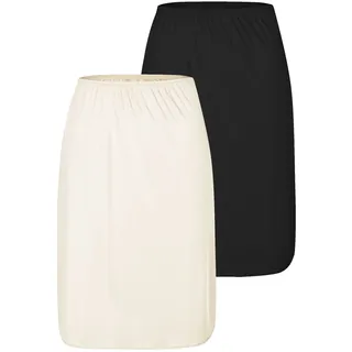 Unterrock NINA VON C. "2er Pack Halbrock Länge 60 cm Elegance", Damen, Gr. 46, bunt (champagner schwarz), Obermaterial: 81% Viskose CV. 19% Polyester PES., Röcke Unterrock