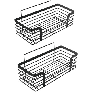 Ibergrif M34036B Duschablage & Badregal ohne Bohren – 2er Set aus rostfreiem Edelstahl, platzsparendes Eckregal für kleine Badezimmer, modernes Design, Schwarz