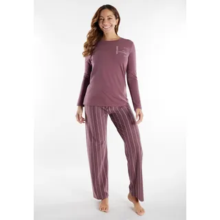 TOM TAILOR Schlafanzug »Sitia« 2 tlg. Langarm, Rundhalsausschnitt, mit Muster, basic, Baumwollmix