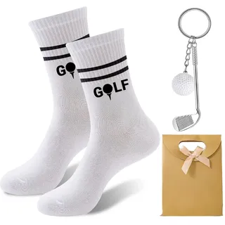 Snyvpra Golf Geschenk Set - Zubehör Herren mit Golf Socken 42-46, Geschenktüte und Schlüsselanhänger, Perfekt als Adventskalender oder Geburtstagsgeschenk für Golfliebhaber
