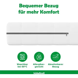Ergonomische Kaltschaummatratze - 7 Zonen H2 60 x 120 | Optimaler Komfort - Weiß