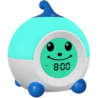 I·CODE Kinder Wecker, Lichtwecker Kinder Mit Abschaltautomatik &Wake Up Light, Schlaftrainer Klein Jungen Mädchen Teens (Blau)