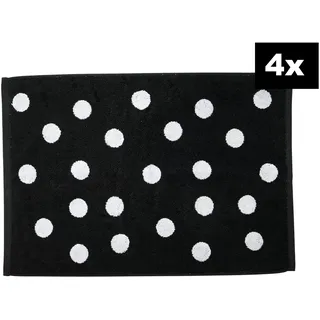 done.® Badematte »DAILY SHAPES Dots 4er-Set« Höhe 5 mm fußbodenheizungsgeeignet Badvorleger aus 100% Baumwolle, Jacquardgewebt, schwarz