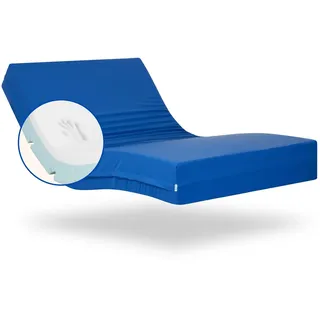 geriafy - Memoryschaum-Matratze Professional V6, 20 cm hoch | Wasserdichter Bezug | Geeignet für elektrisch verstellbare Lattenroste (90x200 cm), Blau