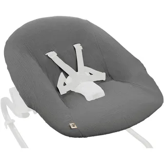 Hauck Babywippe »Baby Bouncer Cover Muslin Dark Grey« Schonbezug für Babywippe und Hochstuhlaufsätze, grau