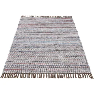 carpetfine Kelim Chindi, braun, 200x250 cm | Moderner Teppich für Wohn- und Schlafzimmer