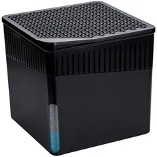 WENKO Raumentfeuchter Cube, Luftentfeuchter mit 1 kg Block (Calciumchlorid), nachfüllbar, 16,5 x 15,7 x 16,5 cm, Schwarz