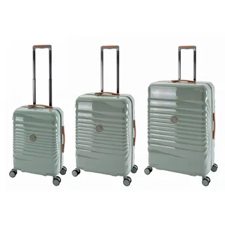 Travelhouse Capri Koffer Set 3tlg. | Trolleys | PC Hartschale | USB + USB C Anschluss | Radbremse + TSA - Grün
