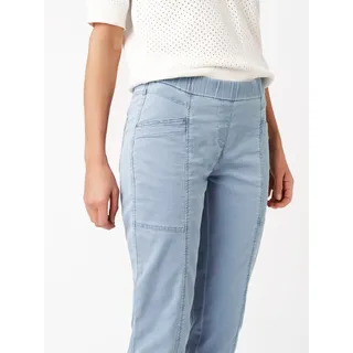 Stoffhose TONI "Sue Joggpants 7/8", Damen, Gr. 44, N-Gr, blau bleached, Web, Obermaterial: 77% Baumwolle, 20% Polyamid, 3% Elasthan, unifarben, schmal lang, Hosen Stoffhose, mit Stretch
