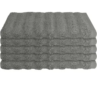 Schiesser Gaestehandtuecher "Neapel aus 100% Baumwolle mit eleganter Hoch-Tief-Optik" OEKO-TEX MADE IN GREEN, dunkelgrün