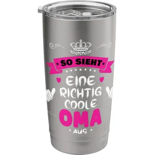 Beste Oma So sieht eine richtig coole Oma aus Muttertags Doppelwandiger Edelstahl-Thermobecher