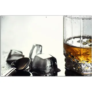Wallario Outdoor-Poster für Garten oder Balkon, Motiv Whiskey on the Rocks, in ca. 61 x 91,50 cm - Grün