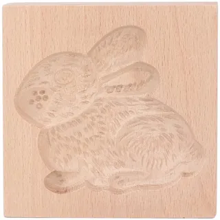 Restokki Keksform aus Holz Keksform, Backform, Wooden Cookie Mould Beechwood Biscuit Press Stamp Mold for Kitchen Baking and DIY Crafts, Kaninchen