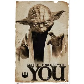 Poster Star Wars - Yoda May The Force - preiswertes Plakat, XXL Wandposter