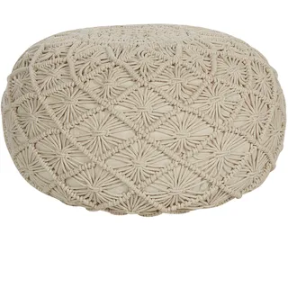 Beliani Pouf Beige 50 cm Wohnzimmer, Hocker, Poufs
