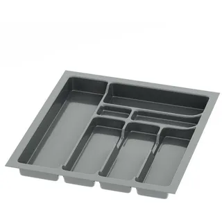 Sossai Besteckeinsatz Divio 43 x 49 cm zuschneidbar 7 Fächer Kunststoff anthrazit
