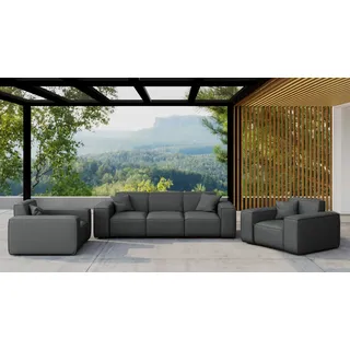 Kaiser Möbel Gartenmöbel Set 3 1 1 für Garten, Terrasse, Gartenmöbel, MALIBU Lounge Set, gemütlich und komfortabel Anthrazit - Grau