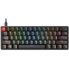 Glorious Gaming GMMK Compact (60%) – Mechanisches Gaming-Keyboard, Gateron Brown Schalter (taktil), Doubleshot-Kappen, tastenweise RGB, anpassbar, 60%-Keyboard, Amerikanisch QWERTY Layout - Schwarz