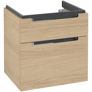 Villeroy & Boch Subway 2.0 Waschtischunterschrank, 2 Auszüge, Waschbecken mittig, 587x590x454mm, A90910VJ, Farbe: Nordic Oak, Griff chrom glänzend