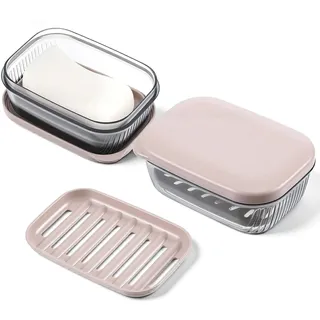 XLIUAX Seifendose Reise, Tragbarer Seifenhalter mit Deckel, Seifenbox Wasserdichter Feuchtigkeitsbeständiger Seifenkasten mit Abfluss für Badezimmer, Dusche, Reise, Camping, Fitnessstudio, Outdoor