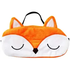 Ulife Mall Nette 3D Fuchs Flauschige Tier Augenmaske für Schlaf Reisen Atmungsaktiv Eyeshade Augenabdeckung Augenblende Schlafmaske Kinder Erwachsene, Orange