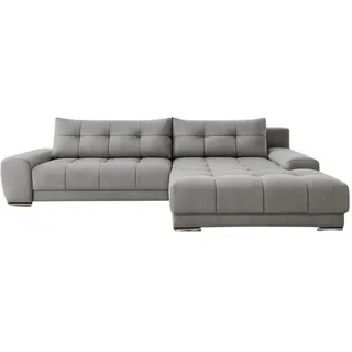 Kaiser Möbel Ecksofa Wave Mit Schlaffunktion, Stoff Soro, Hellgrau Rechts , Holz , 281x105 cm , Wohnzimmer, Sofas & Couches, Wohnlandschaften, Ecksofas