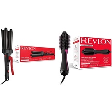 Revlon Wave Master Jumbo-Welleneisen RVIR3056UKE & REVLON Salon One-Step Haartrockner und Volumiser für mittellange bis kurze Haare, RVDR5282UKE