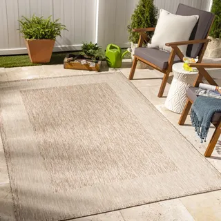 livabliss Teppich »MELILLA« rechteckig 4 mm Höhe Teppich In- Outdoor Boho Jute-Optik, Balkon, Terrasse, Garten, Beige,