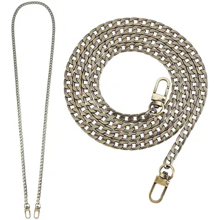 PandaHall Elite 2 Stränge 120cm Eisen Flachkettenriemen Handtaschenketten Accessoires Geldbörsenriemen Schulter Cross Body Ersatzriemen mit Wirbelschnallen, Antique Bronze