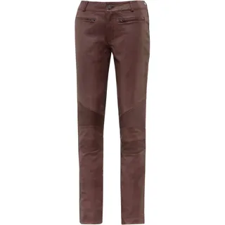 Bikerhose RICANO "Lederhose Donna", Damen, Gr. XXL, Länge 34, brombeer, Obermaterial: 100% Ziegennappaleder GONA., schmal, Hosen Bikerhose, Handgefertigt aus echtem Leder