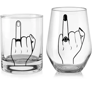 Winter Shore Geschenk zur Verlobung Whiskey- & Weinglas (2er-Pack)