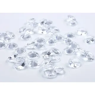 RiloStore 100 STK Deko Diamanten Acryl Tischschmuck Hochzeit Dekosteine Klar Kristall-Acryl-Diamanten transparent 1,2cm Deko Diamant Tischdeko Tautropfen Steine Dekoration Streuteile Hochzeitsdeko