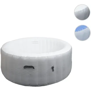 Whirlpool HWC-N97, Ersatz-Pool 4 Personen, In-/Outdoor aufblasbar PVC laminiert, rund Ø180cm ~ grau-