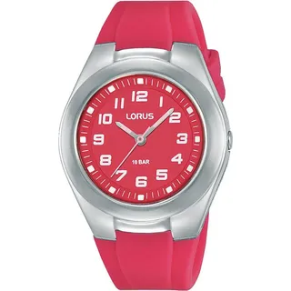 Lorus RRX81GX9 Analog Quarz Uhr Gehäusefarbe Rot Silikonarmband Rot
