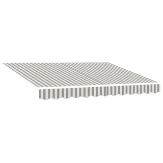 Markisenersatzstoff Hellgrau und Weiß 5 x 3,5 m Polyester - Hellgrau