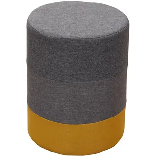 Mobili Rebecca Pouf Rund 35/35/45 cm , Grau , Textil , 35x45x35 cm , Wohnzimmer, Sessel, Hocker & Hockerbänke, Poufs