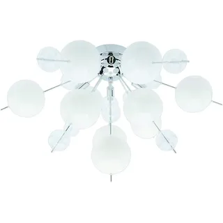 Näve Deckenleuchte , Klar, Weiß, Chromfarben , Metall, Glas , 38 cm , Lampen & Leuchten, Innenbeleuchtung, Deckenleuchten, Deckenleuchten