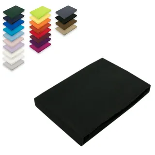 EXKLUSIV HEIMTEXTIL Spannbettlaken Jersey 60 x 120 - 70 x 140 cm Schwarz