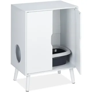 Relaxdays Katzenschrank 77x58x40 cm Weiß