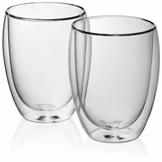 kela Latte-Macchiato Glas Cortona 2er Set Kaffeebecher Kaffeetasse Becher doppelwandig Gläser thermo Kaffeegläser 300 ml