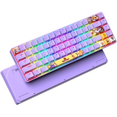 ZIYOU LANG Tragbare 60% Mechanische Gaming-Tastatur 18 Chroma RGB Hintergrundbeleuchtung ultrakompakter Mini-Kompakter 68-Keys-Farbstoff-Sublimation Anime PBT-Tastatur